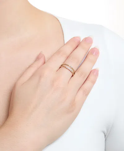 Macy's 2-piece Cubic Zirconia Stackable Ring Set (0.48 Ct. T.w.) In Gold Over Sterling Silver In Gold