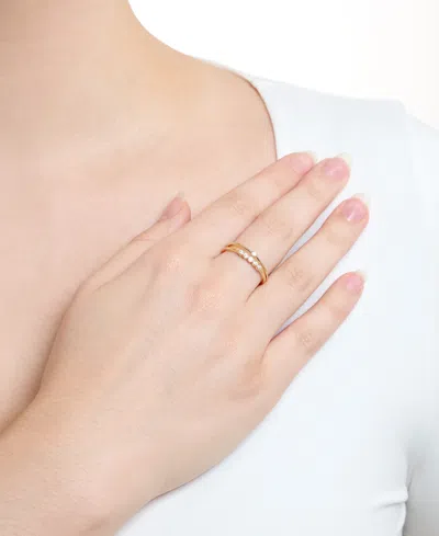 Macy's 2-piece Cubic Zirconia Stackable Ring Set (0.17 Ct. T.w.) In Gold Over Sterling Silver In Gold
