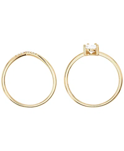 Macy's 2-piece Cubic Zirconia Ring Set (1.25 Ct. T.w.) In Sterling Silver Or Gold Over Sterling Silver In Gold
