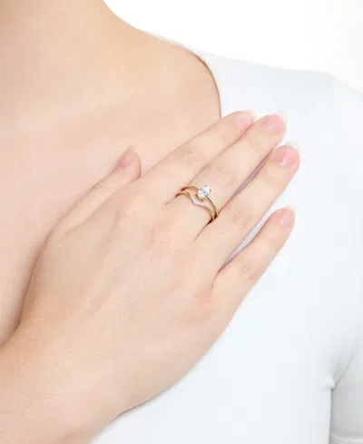 Macy's 2-piece Cubic Zirconia Ring Set (1.25 Ct. T.w.) In Sterling Silver Or Gold Over Sterling Silver In Gold
