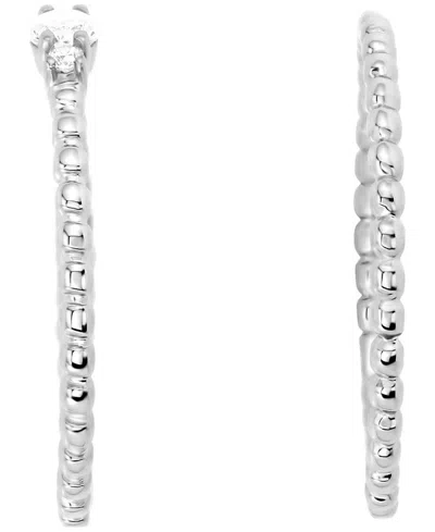 Macy's 2-piece Cubic Zirconia Stackable Ring Set (0.27 Ct. T.w.) In Sterling Silver In Metallic