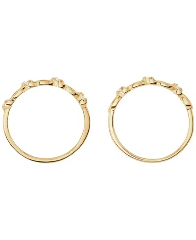 Macy's 2-piece Cubic Zirconia Marquise Stackable Ring Set (0.12 Ct. T.w.) In Gold Over Sterling Silver In Gold