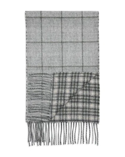 The Men's Store At Bloomingdale's Windowpane Reversible Cashmere Scarf - Exclusive In Gray