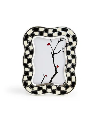 Mackenzie-childs Wavy Check Silver Plated Frames, Set Of 2 In Multi