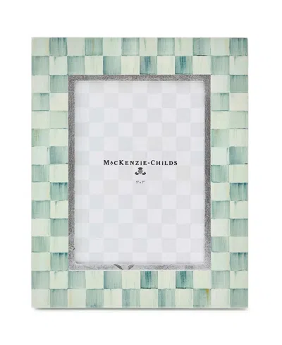 Mackenzie-childs Sterling Check Silver-plated Frame, 5" X 7" In Multi