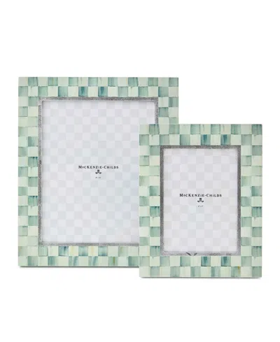 Mackenzie-childs Sterling Check Silver-plated Frame, 5" X 7" In Multi