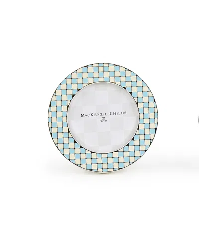 Mackenzie-childs Mackenzie Childs Set Of Three Celebrate Baby Blue Assorted Frames In White