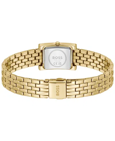 Hugo Boss Boss Lucy Precious Rectangular Watch, 18.5mm In Gold