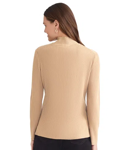 Jones New York Sutton Mock Neck Sweater In Brown