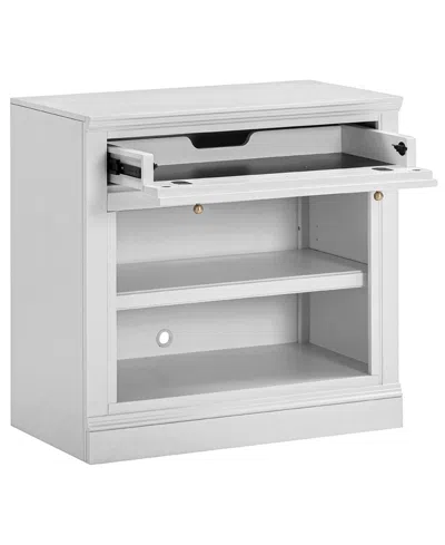 Macy's Furniture 31" Wooden Amren Open Base Console With Drawer In White