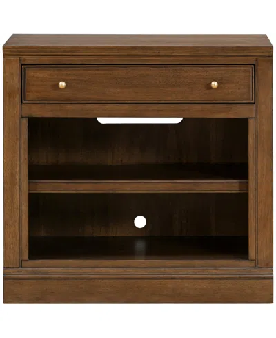 Macy's Furniture 31" Wooden Amren Open Base Console With Drawer In Brown