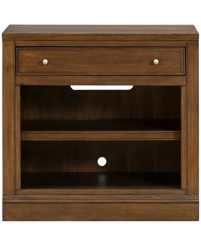 Macy's Furniture 31" Wooden Amren Open Base Console With Drawer In Brown