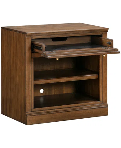 Macy's Furniture 31" Wooden Amren Open Base Console With Drawer In Brown