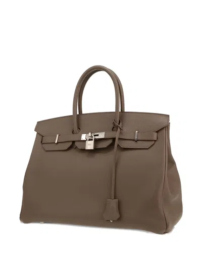 Pre-owned Hermes Birkin Handbag In Gray