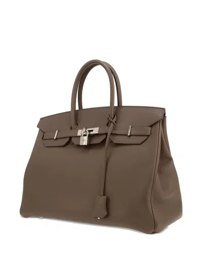 Pre-owned Hermes Birkin Handbag In Gray