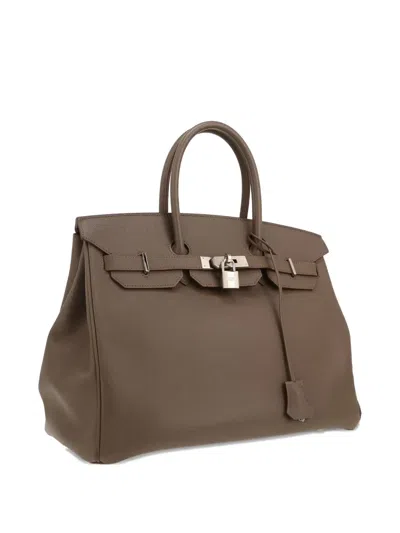 Pre-owned Hermes Birkin Handbag In Gray