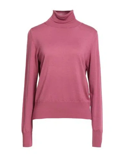 Rosso35 Woman Turtleneck Mauve Size 12 Merino Wool In Pink