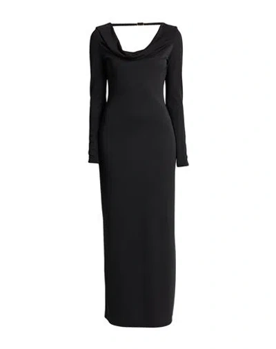 Twinset Woman Maxi Dress Black Size 10 Polyester, Elastane In Black