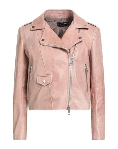 Street Leathers Woman Jacket Blush Size M Leather In Pink