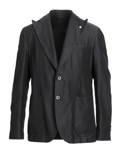 Luigi Bianchi Mantova Man Blazer Charcoal Size 42 Cotton, Linen, Mohair Wool In Gray