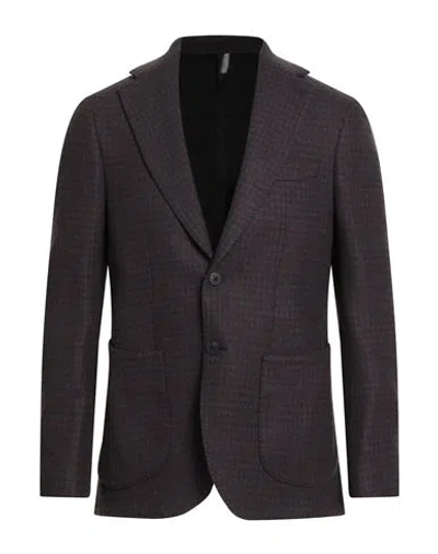 Twenty-one By Antonio Carnevale Man Blazer Midnight Blue Size 40 Virgin Wool, Cotton, Polyester In Brown