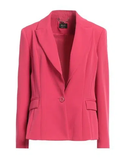 Liu •jo Woman Blazer Fuchsia Size 12 Polyester, Elastane In Pink