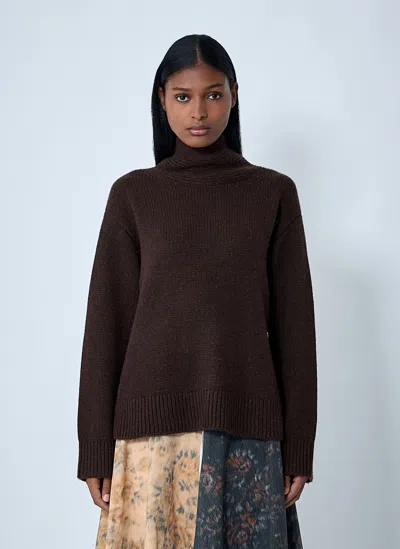 Ganni Wool Blend Sweater In Brown