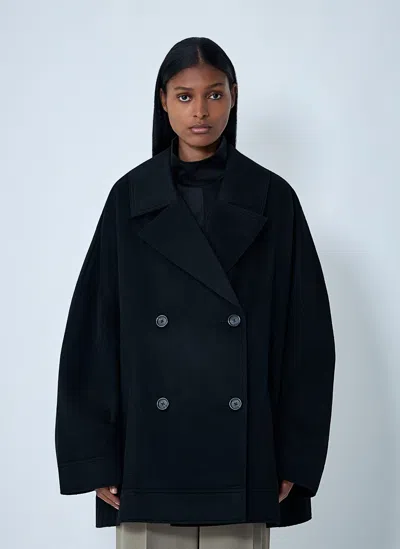 Totême Double-breasted Wool Jacket In Black