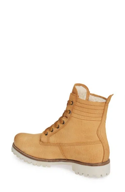 Blackstone Ol22 Lace-up Boot With Genuine Shearling Lining In Gold