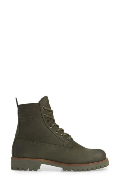Blackstone Ol22 Lace-up Boot With Genuine Shearling Lining In Green