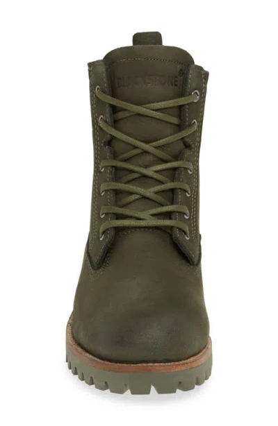 Blackstone Ol22 Lace-up Boot With Genuine Shearling Lining In Green
