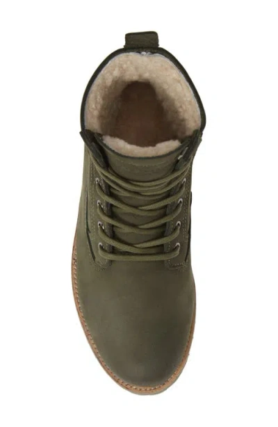 Blackstone Ol22 Lace-up Boot With Genuine Shearling Lining In Green