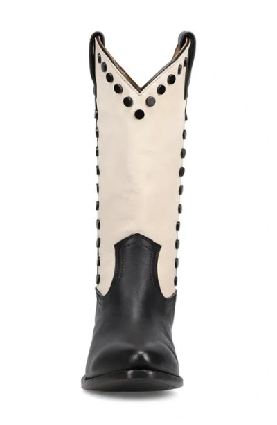 Frye Billy Pull-on Studded Western Boots In Black