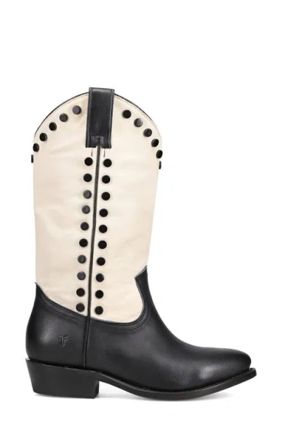 Frye Billy Pull-on Studded Western Boots In Black