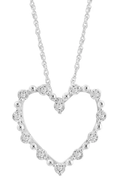 Effy Sterling Silver Diamond Heart Pendant Necklace In Gold