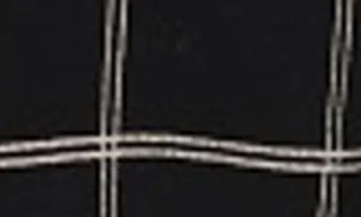 Rain And Rose Windowpane Mock Neck Snap Jacket In Black