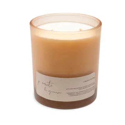 Je Mérite (i Deserve) White I Deserve Healing - Jasmine & Honeysuckle 13 oz Candle In Brown
