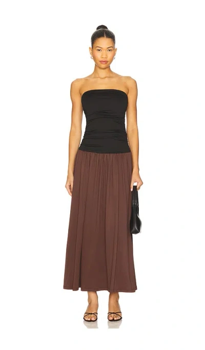 Nia Santal Bandeau Dress In Brown
