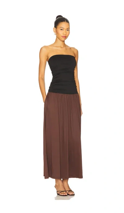 Nia Santal Bandeau Dress In Brown