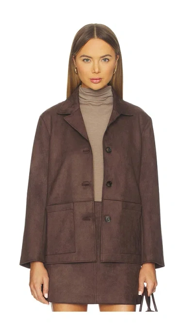 Elodie The Label Elodie Hayes Vegan Suede Jacket In Brown