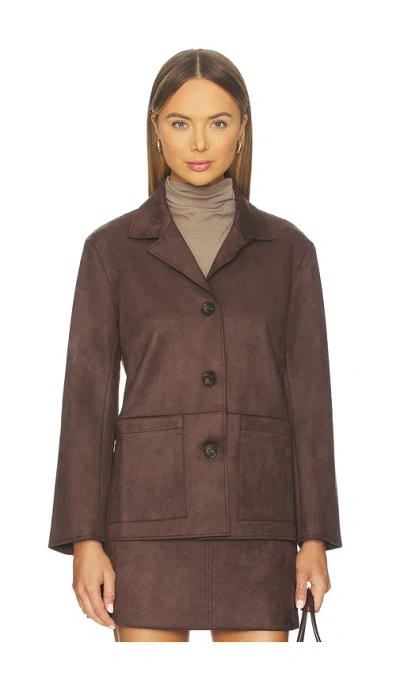 Elodie The Label Elodie Hayes Vegan Suede Jacket In Brown