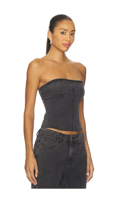 Lioness Sweetness Strapless Top Washed Onyx In Black