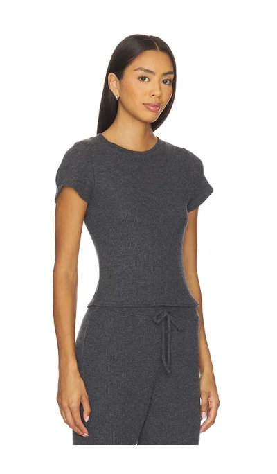 Perfectwhitetee Gabby Rib Short Sleeve Crewneck Tee In Gray