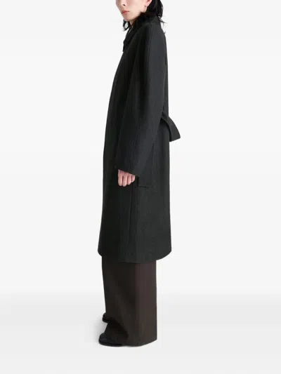 Lemaire Raglan Sleeve Coat Clothing In Black