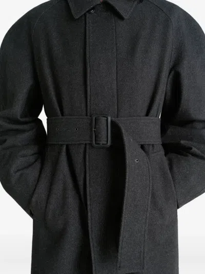 Lemaire Raglan Sleeve Coat Clothing In Black