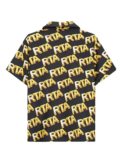 Rta Logo Print Camp Shirt In Black