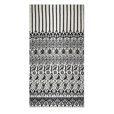 Handmade In Bridge Women's Black / White "the Witching Hour Knitted Fair Isle Merino Shawl" In Multi