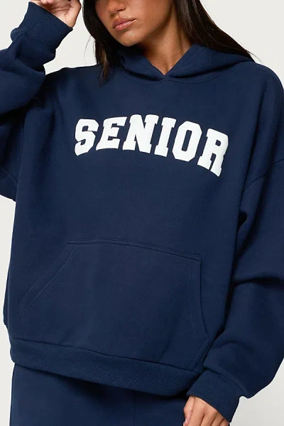 Edikted Senior Girl Oversized Hoodie In Blue