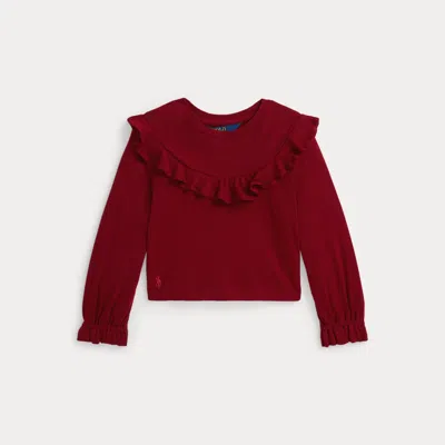 Polo Ralph Lauren Ralph Lauren Ruffled Cotton-modal Top In Red