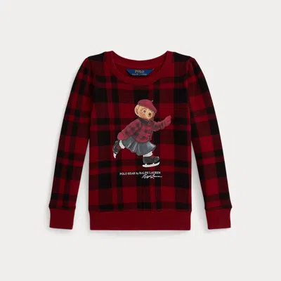 Polo Ralph Lauren Ralph Lauren Plaid Polo Bear Fleece Sweatshirt In Red